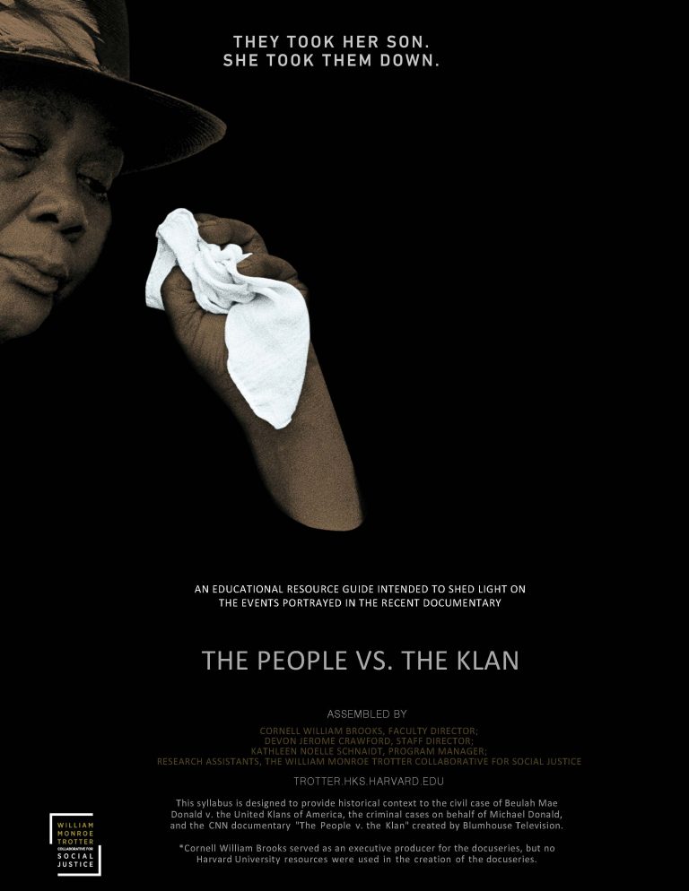 Poster for CNN documentary series "The People Vs. The Klan", with the heading "They took her son. She took them down."