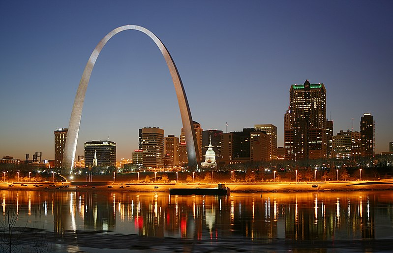 City of St. Louis Arch at nighttime