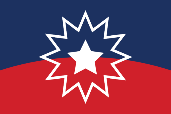 The Juneteenth flag. The Juneteenth flag is red, white, and blue, echoing the colors of the American flag, to symbolize that all former slaves and their descendants became American citizens under the law. The white star on the flag represents Texas with the burst around it being the new freedom throughout the land over the horizon, hence the arch of red in the background..