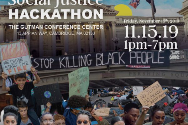 Poster for Inaugural Social Justice Hackathon on November 15th, 2019.