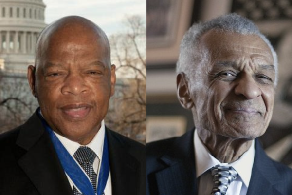 Congressman John Lewis (left) and Reverand C.T. Vivian (right).